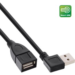 34610R - Rallonge InLine® Smart USB 2.0 coudée, ST / BU, type A, noire, 1 m