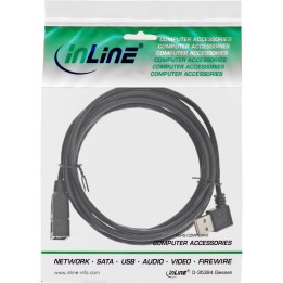 34618R - Rallonge InLine® Smart USB 2.0 coudée, ST / BU, type A, noire, 2m