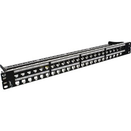 InLine? Patchfeld Leerblech 48-fach, f?r RJ45 Keystone Snap-In 19/1HE, schwarz