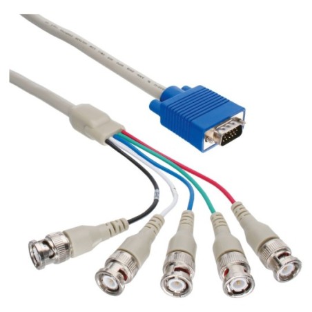 InLine® VGA BNC Kabel, 5x BNC Stecker an 15pol HD Stecker, 1m