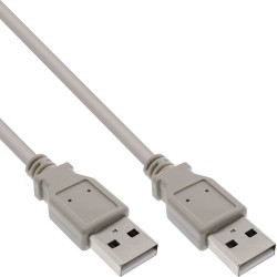 34303H - Câble InLine® USB 2.0, A vers A, beige, 0,3 m