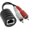 InLine? Audio ?ber RJ45 passiv, 2x Cinch 1x Klinke 3,5mm / RJ45 Buchse, max. 50m