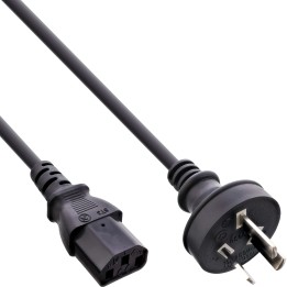 16655D - Câble d'alimentation InLine®, fiche d'alimentation Australie vers fiche d'appareil froid C13, 5 m