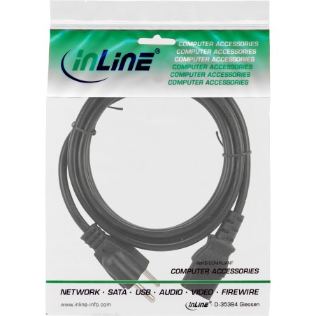 16655J - Câble d'alimentation InLine®, fiche d'alimentation japonaise vers fiche d'alimentation C13, 5 m