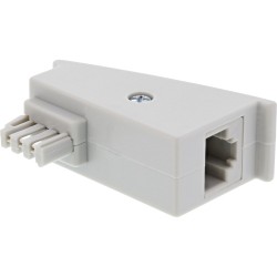 InLine? TAE-F Adapter, TAE-F Stecker auf RJ45 Buchse, 8P2C f?r Fritzbox, grau