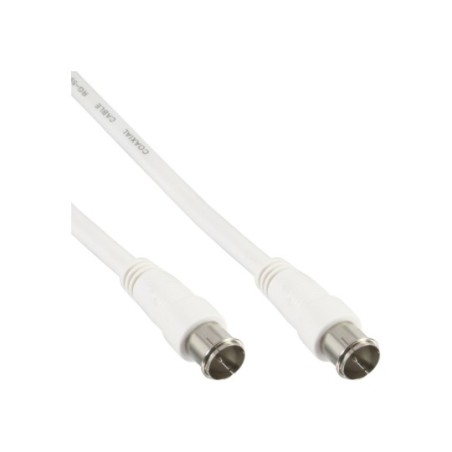 InLine® SAT-Anschlusskabel, 2x geschirmt, 2x F-Quick Stecker, 80dB, weiß, 0,5m