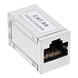 69990C - InLine® Raccord de câble patch métal Cat.6A, 2x RJ45 femelle, blindé