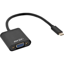 InLine? USB Display Konverter, USB-C Stecker zu VGA Buchse, schwarz