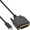 64132 - InLine® USB Display Kabel, USB Typ-C Stecker zu DVI Stecker (DP Alt Mode), schwarz, 2m
