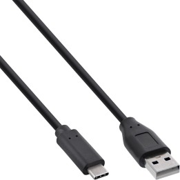 35737 - InLine® Câble USB 2.0, USB-C mâle à A mâle, noir, 0,3m
