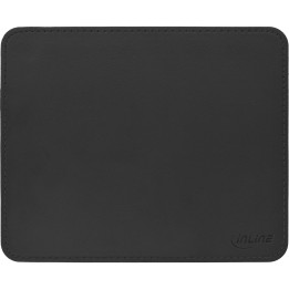 InLine? Maus-Pad Premium Kunstleder schwarz, 250x220x3mm