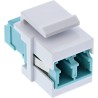 89988B - InLine® Fibre optique Keystone Snap-in Coupleur blanc, Duplex LC/LC, multimode, turquoise