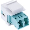 89988B - InLine® Fibre optique Keystone Snap-in Coupleur blanc, Duplex LC/LC, multimode, turquoise