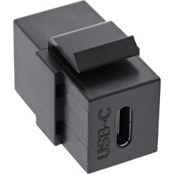 InLine? USB 3.1 Keystone Snap-In Einsatz, USB-C Buchse / Buchse, schwarz