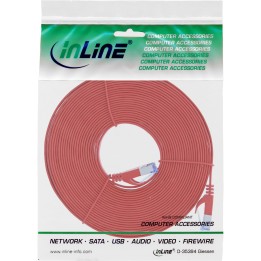 71807R - InLine® Câble patch plat, U/FTP, Cat.6A, rouge, 7m