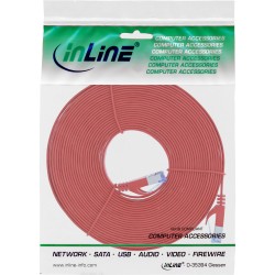 71807R - InLine® Câble patch plat, U/FTP, Cat.6A, rouge, 7m