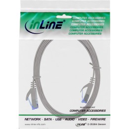 71814 - InLine® Câble patch plat, U/FTP, Cat.6A, gris, 1,5m