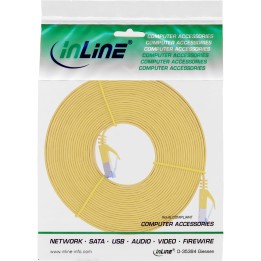 71807Y - InLine® Câble patch plat, U/FTP, Cat.6A, jaune, 7m