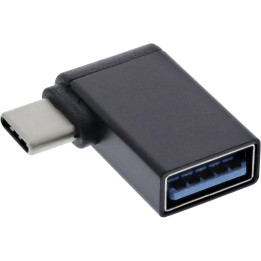 35805W - InLine® Adaptateur USB 3.2 Gen.2, USB-C prise à A prise femelle 90 coudé OTG