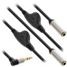 99253A - InLine® Câble audio Slim en Y jack 3,5mm ST à 2x BU, avec réglage du volume, 0,25m