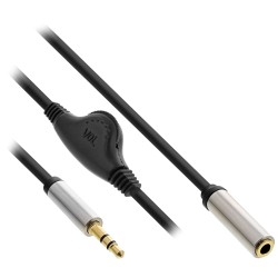 99253B - InLine® Câble audio Slim jack 3,5mm ST / BU, avec contrôle du volume, 0,25m 99253C