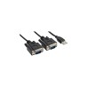 33305M - InLine® Câble adaptateur USB 2.0 à 2x sériel mâle A à 2x 9 broches SubD ST, 1,5m. 33305M - InLine® Câble adaptateur USB 2.0 à 2x sériel mâle A à 2x 9 broches SubD ST, 1,5m.
