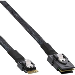 27645A - InLine® Câble SAS Slim, SFF-8654 4i vers Mini SAS SFF-8087, 12Gb/s, 0,5m