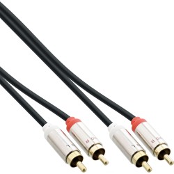 99261 - InLine® Câble audio Slim 2x RCA ST/ST, stéréo, 1m 99262