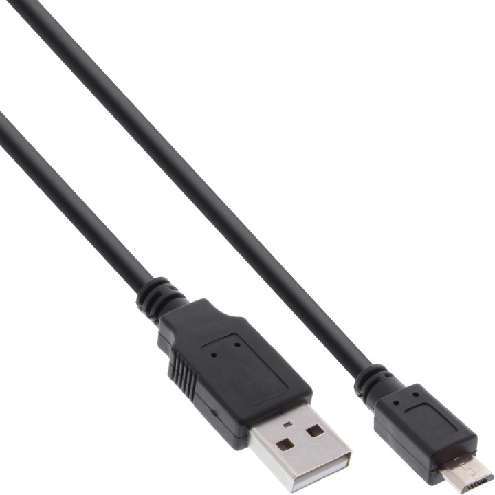 InLine? Micro-USB 2.0 Kabel, Schnellladekab., USB-A ST/Micro-B ST, schwarz, 1,8m