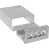 InLine? Patchfeld-Dose Aufputz f?r 4x Keystone RJ45, Metall, lichtgrau RAL7035