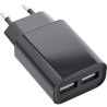 31503S - InLine® USB Chargeur DUO, Adaptateur secteur 2x, 100-240V à 5V/2.1A, noir