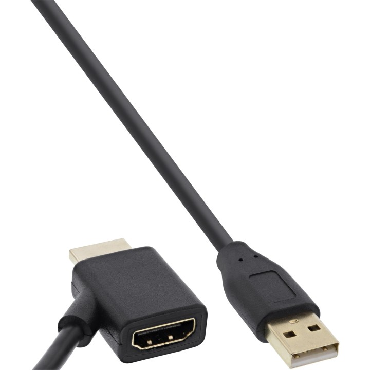 17600I - Adaptateur InLine® HDMI mâle/femelle avec alimentation USB, 0,5m 55363