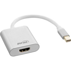 17193W - InLine® Câble adaptateur Mini DisplayPort HDMI Aluminium avec audio, 4K/60Hz