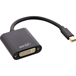 17194S - InLine® Mini DisplayPort to DVI Adapter Aluminium, noir, 0,15m