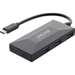 35399 - InLine® Hub USB 3.2 Gen.1, USB-C vers 2 ports USB-C et 3 ports USB-A, sans PSU