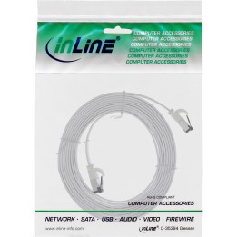 InLine? Patchkabel flach, U/FTP, Cat.8.1, TPE halogenfrei, wei?, 1m