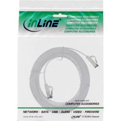 InLine? Patchkabel flach, U/FTP, Cat.8.1, TPE halogenfrei, wei?, 1m