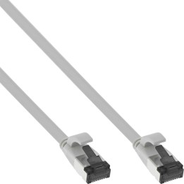 InLine? Patchkabel flach, U/FTP, Cat.8.1, TPE halogenfrei, grau, 1m