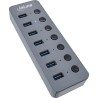 InLine? USB 3.0 Hub, 7-Port, mit Schalter, Aluminium, grau, mit Netzteil InLine? USB 3.0 Hub, 7-Port, mit Schalter, Aluminium, grau, mit Netzteil