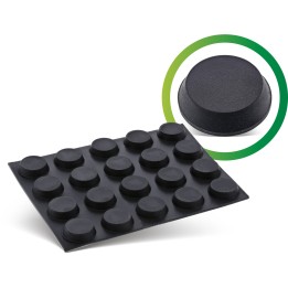 InLine? Gummipads, 12mm, 20er Pack, schwarz, flach, selbstklebend