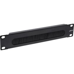 19109G - InLine® 10 plaque de dérivation Plaque passe-câbles avec brosse, 1UH, RAL 9005 noir