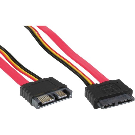 InLine® Slimline SATA Kabel, Slimline SATA 13pol. (7+6) Stecker / Buchse, 1m