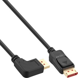 17153L - InLine® Câble DisplayPort 1.4, 8K4K, anguleux gauche, noir/or, 3m