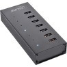 InLine? USB 3.0 Hub, 7 Port, Aluminiumgeh?use, schwarz, mit 2,5A Netzteil InLine? USB 3.0 Hub, 7 Port, Aluminiumgeh?use, schwarz, mit 2,5A Netzteil