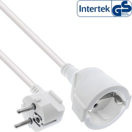 16410U - InLine® Rallonge électrique prise de courant de sécurité coudée prise femelle, blanc, 10m