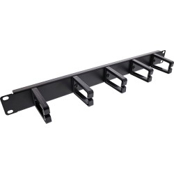 InLine? 19 Kabelf?hrungspanel, 5 Kunststoffb?gel, RAL 9005, schwarz