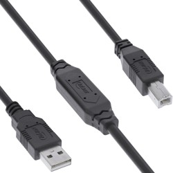 34511A - Câble actif InLine® USB 2.0, fiche USB-A vers fiche USB-B, 10 m