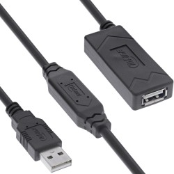 34612A - Rallonge active InLine® USB 2.0, fiche/prise USB-A, 15 m