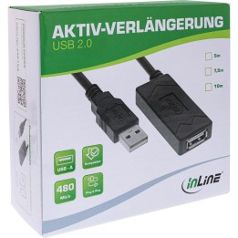 34617A - Rallonge active InLine® USB 2.0, fiche/prise USB-A, 12,5 m