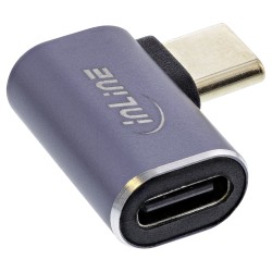35900B - Adaptateur InLine® USB4, fiche/prise USB-C coudée droite/gauche, aluminium